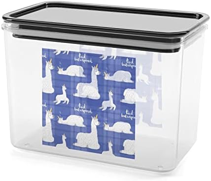 Slatka crtana Lama alpaka sa jednorog kontejnerom za odlaganje hrane plastične prozirne kutije za odlaganje sa zaptivnim poklopcem