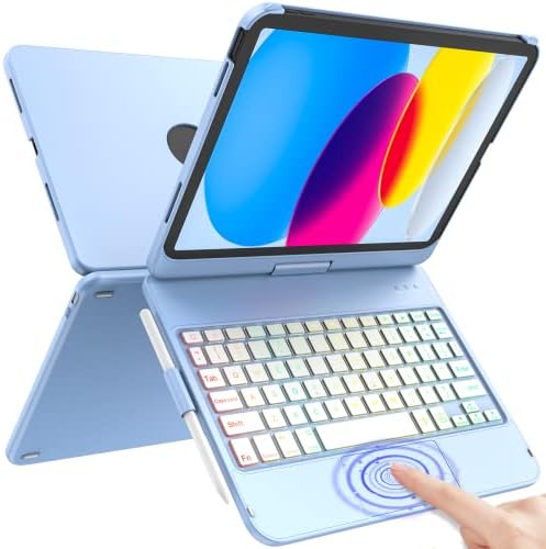 iPad futrola 10. generacije sa tastaturom za iPad 10,92022，tastatura na dodir za iPad 10. generacije - pozadinsko osvetljenje u 10