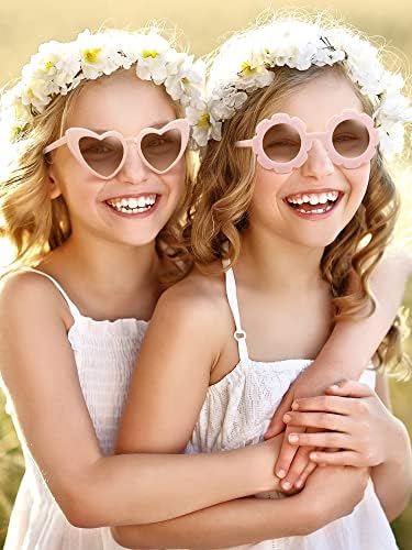 Tondiamo 12 komada male naočare za sunce dob 2-4 djevojke cvijet za djevojčicu, dječje naočare za djecu slatko srce suncokretove naočare
