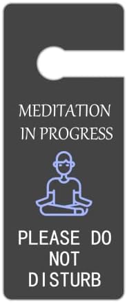 Meditacija za vrata, meditacija u znak napretka, ne uznemiravajte znak, dekor za meditaciju za sobu Drveni viseći vrata 3,7x9 inča
