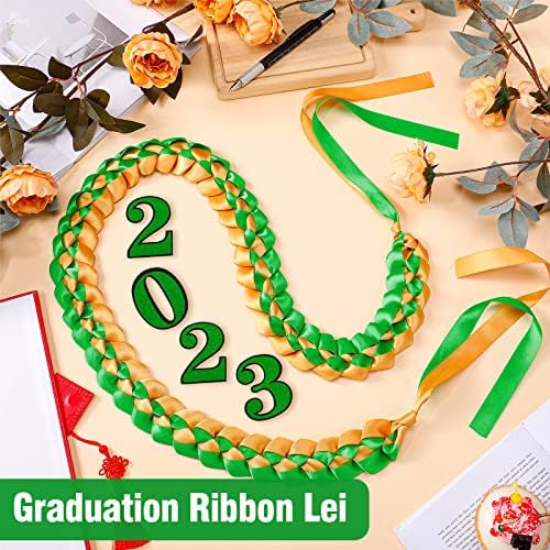 2023 Graduac RIBBON LEI s poklon kutijom i sjajnim brojem zakrpa - izvrsna ručno rađena pletenica Ogrlica Grad Počasni kabel za srednjoškolsku