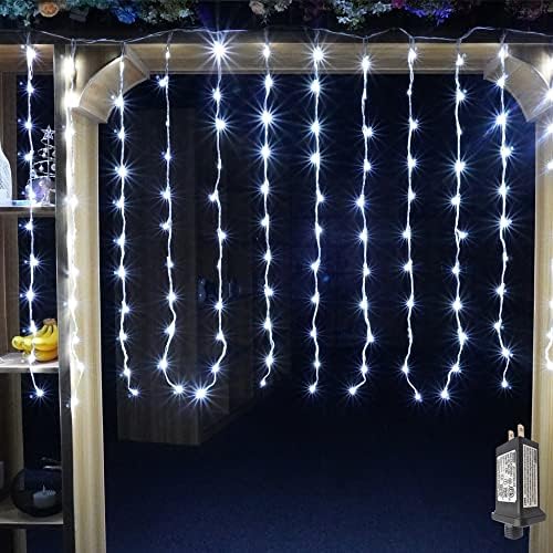 Yasenn 8-brzinska efekta za zavjese 231 LED 9.8 ft x 3.6 ft prozorska Vilinska svjetla zidna viseća žičana svjetla Plug-in Strunasta