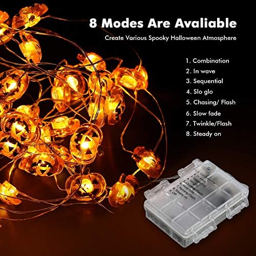 Brizled bundeve Halloween string Lights, 40 LED 13.12 ft 8 modovi baterija Powered Fairy Lights sa daljinskim & amp; Timer, fleksibilna