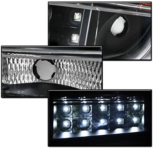 ZMAUTOPARTS Halo LED projektor farovi prednja svjetla Crna kompatibilna sa 1999-2004 Jeep Grand Cherokee