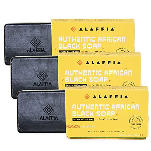 Alaffia autentični afrički crni sapun Trostruki mljeveni, dugotrajni i Ultra hidratantni sapun Bar, bez mirisa 5 Oz