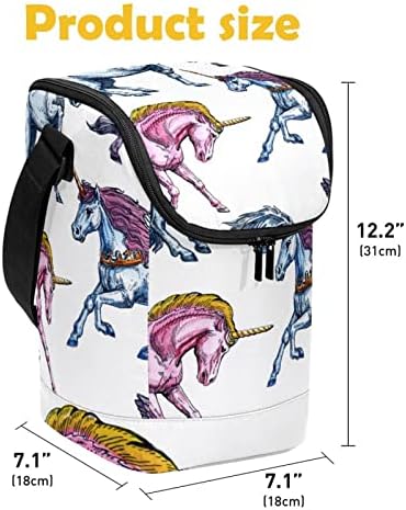 Guerotkr torba za ručak za žene, kutija za ručak za muškarce,ženska kutija za ručak, retro unicorn životinjski uzorak