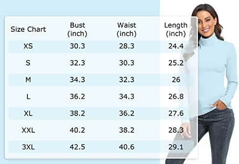 TAIPOVE ženske turtleneck dugih rukava majica lagani pamučni povremeni termički podložak pulover vrhove
