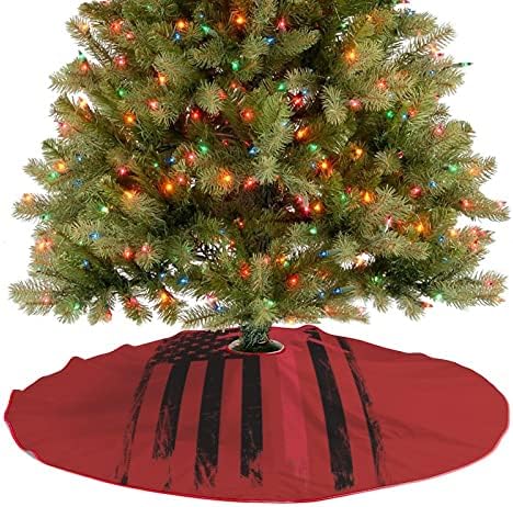 USA vatrogasac Crvena linija zastava božićne suknje Soft Xmas Tree Mat Božićni ukras za odmor za odmor Početna 30 x30