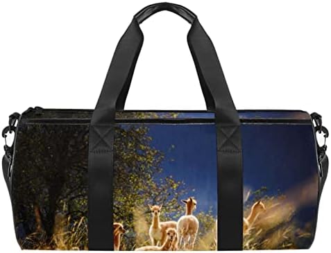 MaMacool Baby Lamas Field Alpacas životinje torba za nošenje preko ramena platnena putna torba za teretanu Sport Dance Travel Weekender