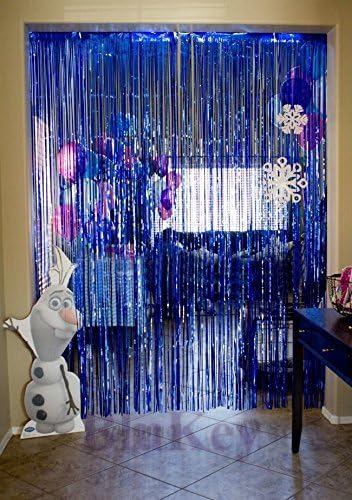 2 Pack 3ft x 8ft Kraljevsko plava folija Fringe Backdrop metalni šljokice vrata prozor zavjese Party Photo Booth rekvizite za rođendan