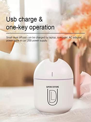 Prijenosni ultrazvučni magla za hlađenje Mini ovlaživač / Tip USB utikača / 2 načina magle, Automatsko gašenje & LED noćno svjetlo | tihi Mini ovlaživač, bijeli