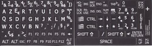 Francuski AZERTY velika slova tastatura naljepnica netransparentna Crna