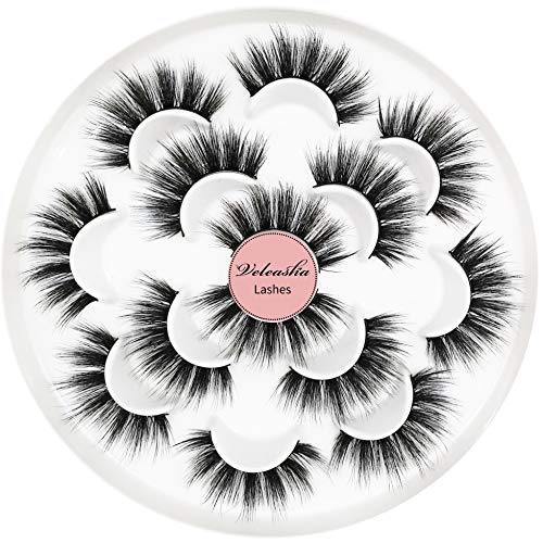 Veleasha Lashes Prirodni Izgled Fluffy Umjetne Trepavice Faux MInk Meki Volumen Ručno Rađeni Trepavice Za Oči 2 Sets Paket