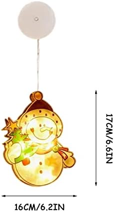 DBYLXMN Božićni prozor aranžman Sucker viseća svjetla LED žičana svjetla Santa snjegović Božić ukras sjaj u tamnim slovima za vanjsku