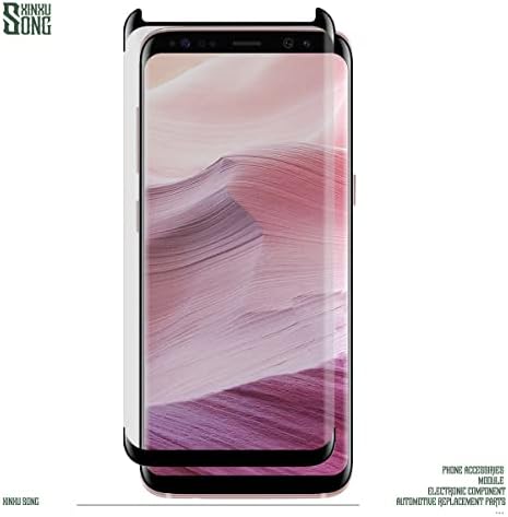 Xinxusong 3 Zaštita ekrana za Galaxy S8+ G955, 3d zakrivljena tvrdoća protiv ogrebotina 9H puna pokrivenost svileni Print Crni zaštitni Film od kaljenog stakla.