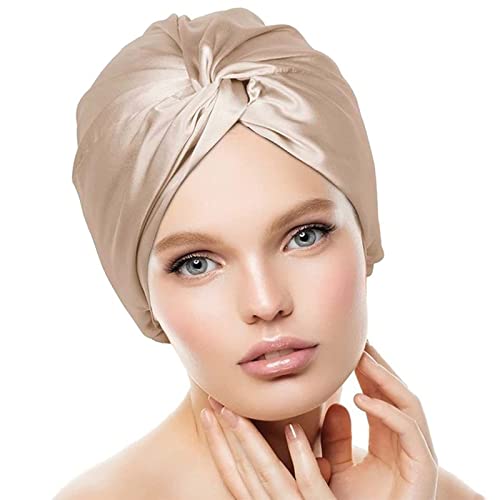 Luckyna New 19 Momme 100percent Mulberry svilena kapa za žene Njega kose, prirodni svileni noćni poklopac sa elastičnim boravkom na glavi, 1kom