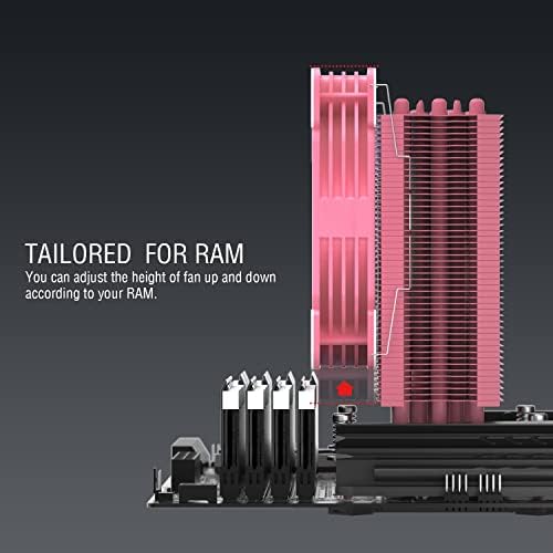 Vetroo V5 Pink CPU Cooler, 120mm 5 toplotne cijevi adresabilni RGB & amp; PWM Air Cooler 150W TDP procesor Cooler za Intel LGA 1700/1200