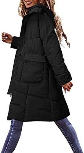 IQKA Zip kaput ženski povremeni kaput dolje pamučna jakna od jakne sa kapuljačom sa kapuljačom patentni zatvarač džep labav kaput