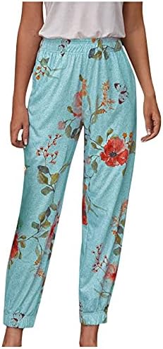 Beuu ženske casual plus veličine boho cvjetne gaćice elastične struke konusne hlače pantalone harem hlače za žene