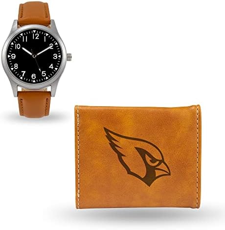 Rico Industries NFL Arizona Cardinals Brown generički sat i Logo tima Trostruki novčanik - veliki muški poklon predmet