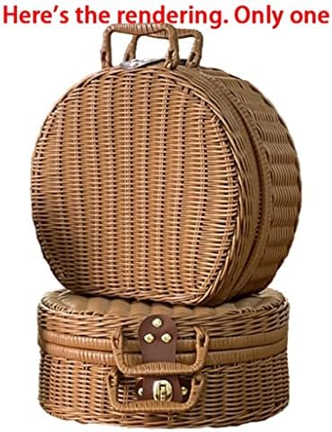 JKUYWX Handwoven piknik korpa Rattan kutija za odlaganje sa ručkama pletena torbica kofer Vintage
