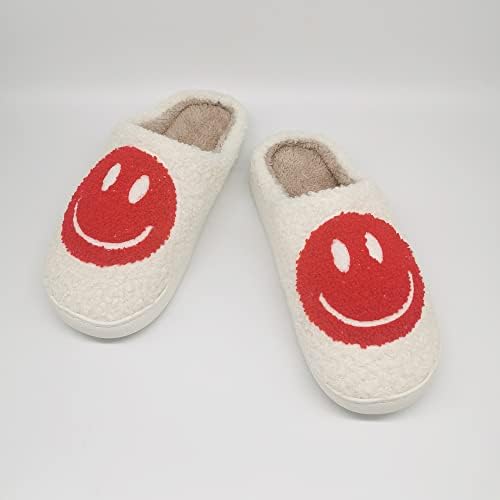 DepiYorSn Happy Face papuče Retro udobne udobne plišane tople Slip-On papuče zimske meke Fuzzy zatvorene kućne cipele sa memorijskom
