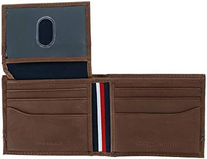 Tommy Hilfiger muška koža Leif RFID bifold novčanik sa Flip ID, Brown