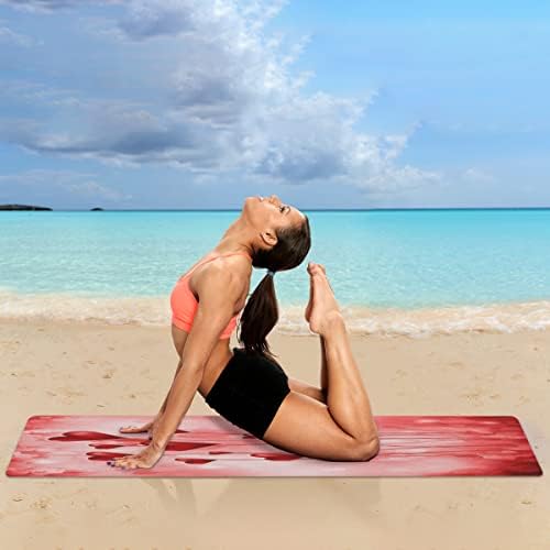 Valentinovo apstraktna podloga za jogu sa srcem sklopiva putna podloga za fitnes i vježbe sklopiva prostirka za jogu za sve vrste joge, pilatesa i treninga na podu