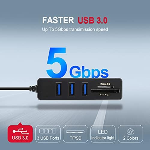 Yasez USB Hub 3.0 Multi USB 3.0 Hub USB Splitter High Speed TF čitač SD kartica sve za PC računarsku opremu