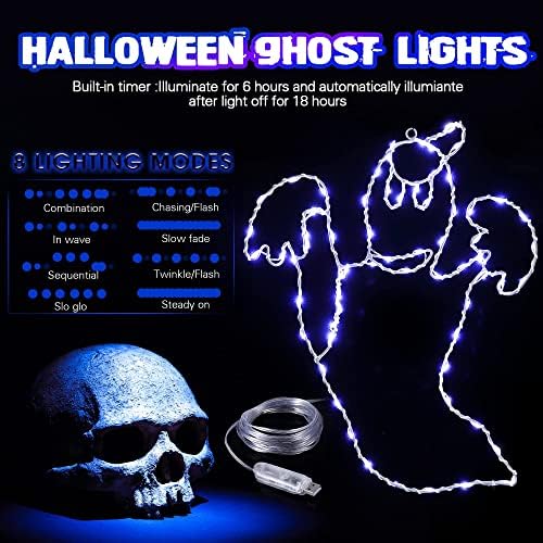 Halloween prozorska svjetla u obliku duha šišmiša, gvozdena Crna viseća svjetla, šišmiš Ghost prozor silueta dekoracija za zabavu