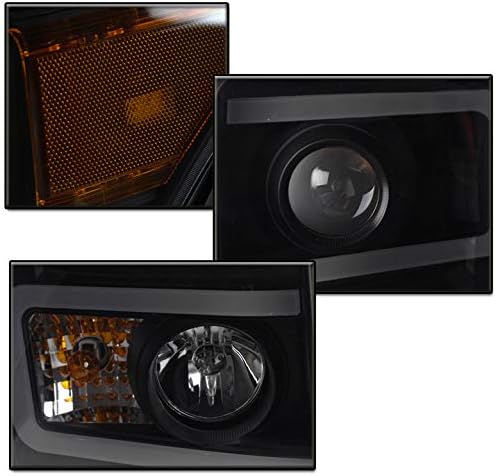 ZMAUTOPARTS LED DRL Crni / dimni projektor farovi w / 6 plavi DRL za 2011- Ford F250 / F350 / F450 Super Duty