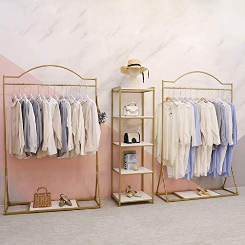 Početna elegantna i jednostavna metalna šina za odjeću, Zlatna jednostavna dekoracija polica podna spavaća soba Butici odjeća za izlaganje