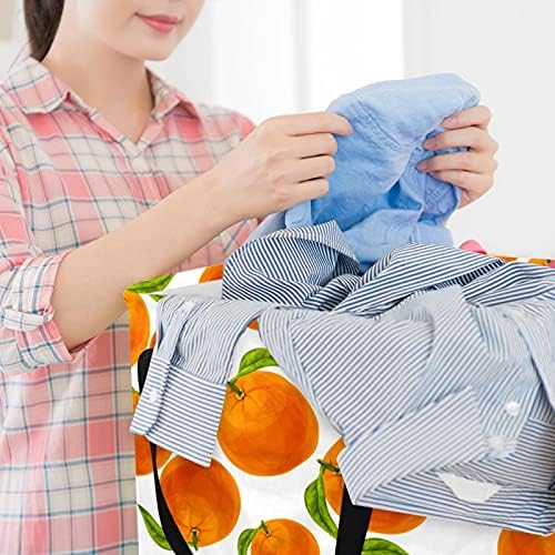 NDKMEHFOJ narandžaste bešavne korpe za veš za veš vodootporne sortiranje prljave odeće sklopiva meka ručka šarena za kućne odvojive