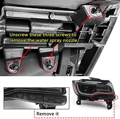 Fione HID sklop farova za Jeep Grand Cherokee 2017-2021 ksenonski farovi [nije primjenjivo na halogeni Model] Crni stambeni projektor