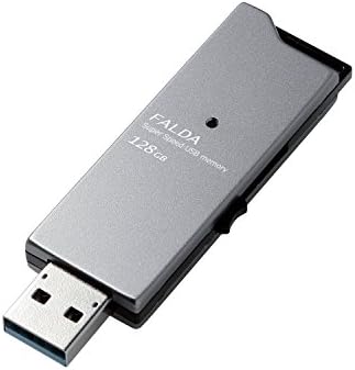ELECOM MF-DAU3128GBK USB memorija, USB 3.0 kompatibilan, klizni tip, brzi prijenos, aluminijski materijal, 128 GB, crni