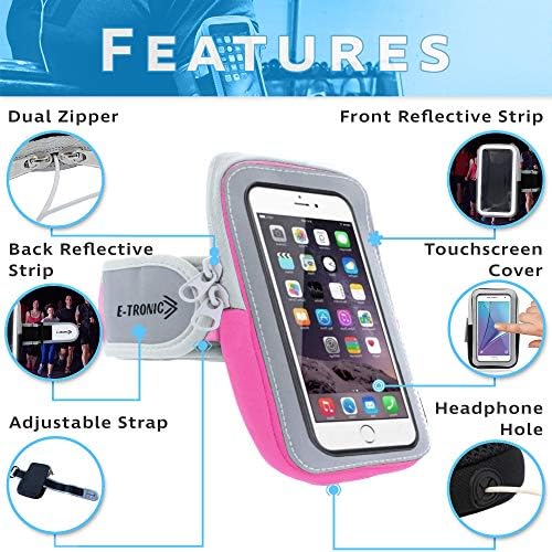 Držač telefona za pokretanje: telefon za ruku s rukavima za vežbanje zupčanika torbica za Apple iPhone 5 6 7 7s 8 8S X XS XR i Android Galaxy S6 S7 S8 S9 S10 10 piksela i svi telefoni 5,9 inčni ekrani i ispod
