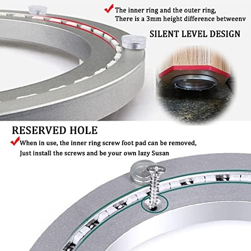 Aluminijumska baza ležaja okretna Lazy Susan okretna okretna baza Tihog kugličnog ležaja za trpezarijski sto TV Monitor računara
