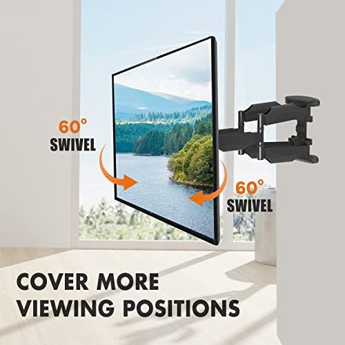 EYao Full Motion TV Zidni nosač za većinu 26-55 inča ravne zakrivljene televizore do 88 lbs, jednokrevetni sa artikuliranjem dvostrukih