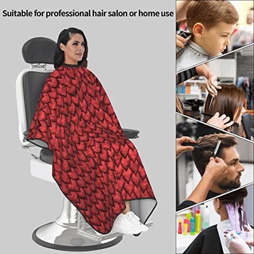 55x66 inčni poliesterski rezanje kose 3D-crveno-zmaj-skale-son salon brijača sa podesivim zatvaračem za zatvaranje kose