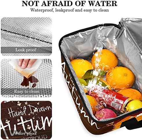 GUEROTKR torba za ručak za muškarce, izolovana kutija za ručak, kutija za ručak za odrasle,jesen
