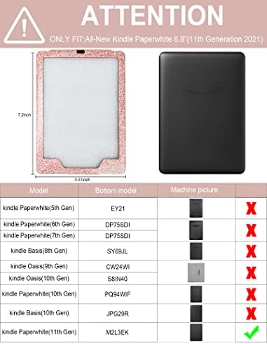 Kindle Paperwhite futrola za 11. generaciju 2021. i Signature Edition, 6.8, Hands Free Stand Smart zaštitni izdržljivi premium PU