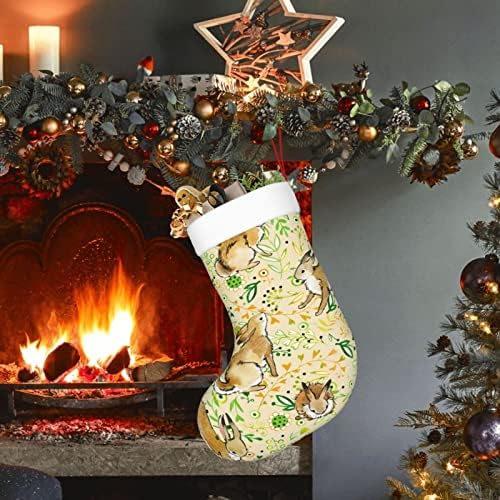 Austenstern Božićne čarape Slatki zečji kubtički akvarel dvostrani kamin Viseći čarape