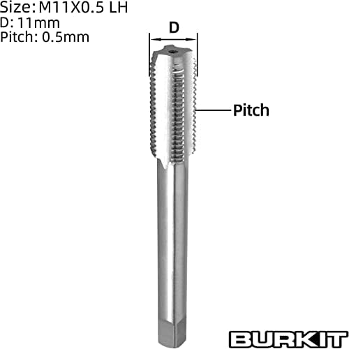 Burkit M11 x 0,5 Thread Dodirnite lijevu ruku, HSS M11 x 0,5 Strojna mašina za ravnopravnost