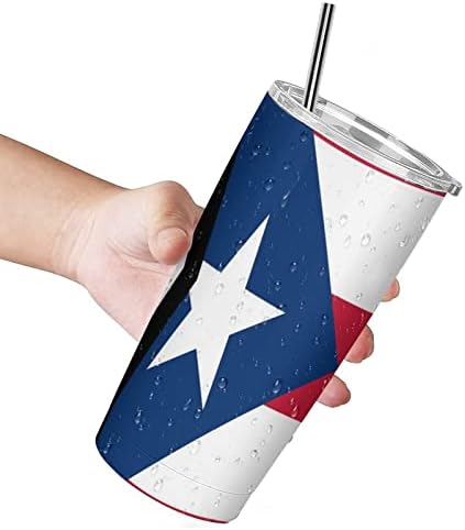 Američka i Portoriko zastava od nehrđajućeg čelika od nehrđajućeg čelika za izolirana voda za punjenje kafe šalica za vruću i hladnu