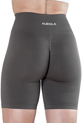 AUROLA ženske atletske kratke hlače bešavne sa visokim strukom za trčanje sportske teretane fitnes Yoga Elastic Workout 7.5 biciklističke