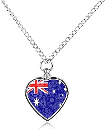 Australija Paisley Zastava pet urna ogrlica kremiranje srce privjesak spomen uspomena nakit za pse mačke pepeo žene
