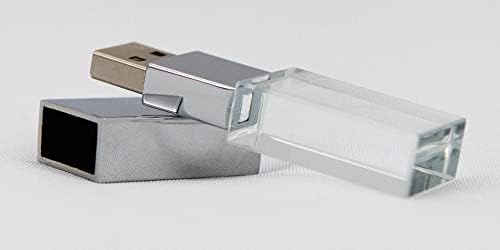 Novi kristalni prozirni pravokutnik originalan USB fleš disk 2.0 LED rasvjeta Memory Stick Rođendan vjenčani poklon olovka, srebro