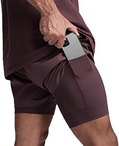 Mech-eng muške 2 u 1 vježbanje trčanja 7 trening brzo suh kratke hlače sa telefonskim džepovima