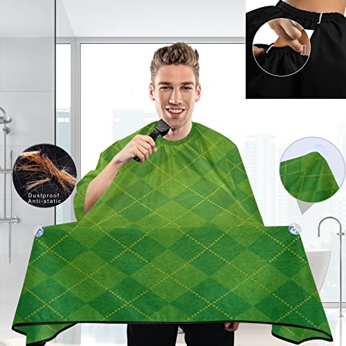 Vissunny Barber Cape Happy St Patricks Dan Green Diamond Poliester rezni salon za rezanje kose Cape pregače antistatička frizura za