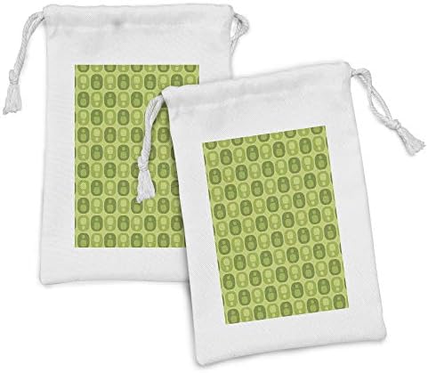 Ambesonne geometrijska torbica tkanina od 2, šljokice u različitim oblicima jednobojni tonovi prirode Retro ilustracija, mala torba